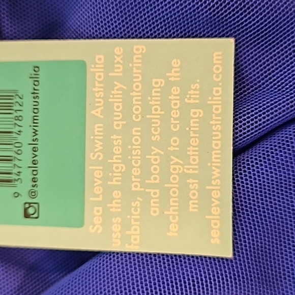 💕SEA LEVEL Eco Essentials Keyhole Halter One Piece Swimsuit Cobalt Blue 12 NWT - Picture 15 of 15